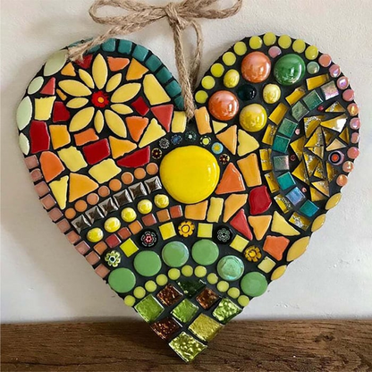 💗 Large Garden Mosaic Heart Decoration