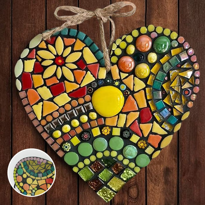 💗 Large Garden Mosaic Heart Decoration